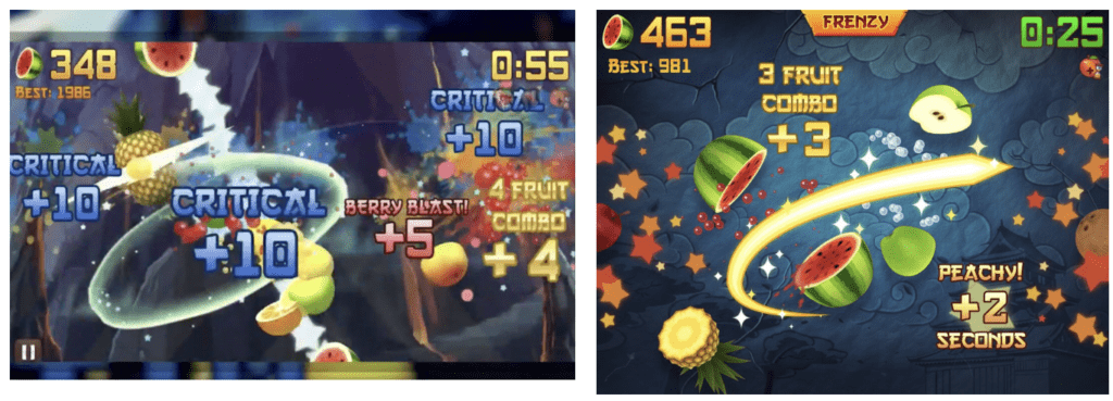 Fruit Ninja® video screen